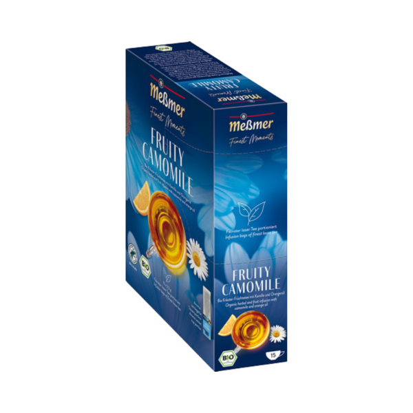 Meßmer Finest Moments Bio Fruity Camomile, Kräutertee, Teebeutel im Kuvert, 2. Entnahmefach/displaytauglich, 37,5g